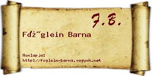 Föglein Barna névjegykártya